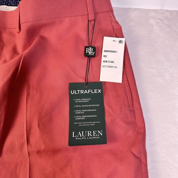 Lauren Ralph Lauren Men's Embry UltraFlex Classic Fit Pants RED Size 42Wx32L NWT - Picture 3 of 10